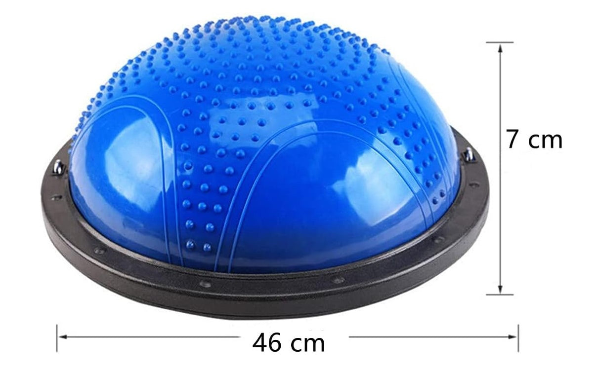 Minge echilibru bosu cu pompa inclusa si corzi elastice, diametru 60cm