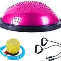 Minge echilibru bosu cu pompa inclusa si corzi elastice, diametru 60cm