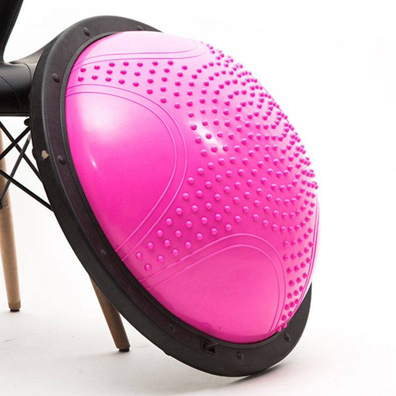 Minge echilibru bosu cu pompa inclusa si corzi elastice, diametru 60cm