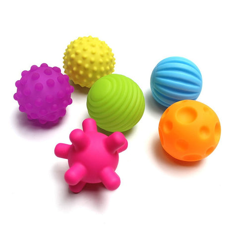 Mingi senzoriale, moi, pentru bebelusi, set 6 bucati, multicolore, 6cm - BUZ.RO