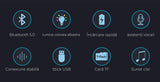 Modulator FM tip wireless cu bluetooth 5.0 incadrat, transmitator FM cu functie de incarcator auto quickcharge 3.0 si port USB, slot microSD, microfon - BUZ.RO