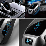 Modulator FM tip wireless cu bluetooth 5.0 incadrat, transmitator FM cu functie de incarcator auto quickcharge 3.0 si port USB, slot microSD, microfon - BUZ.RO