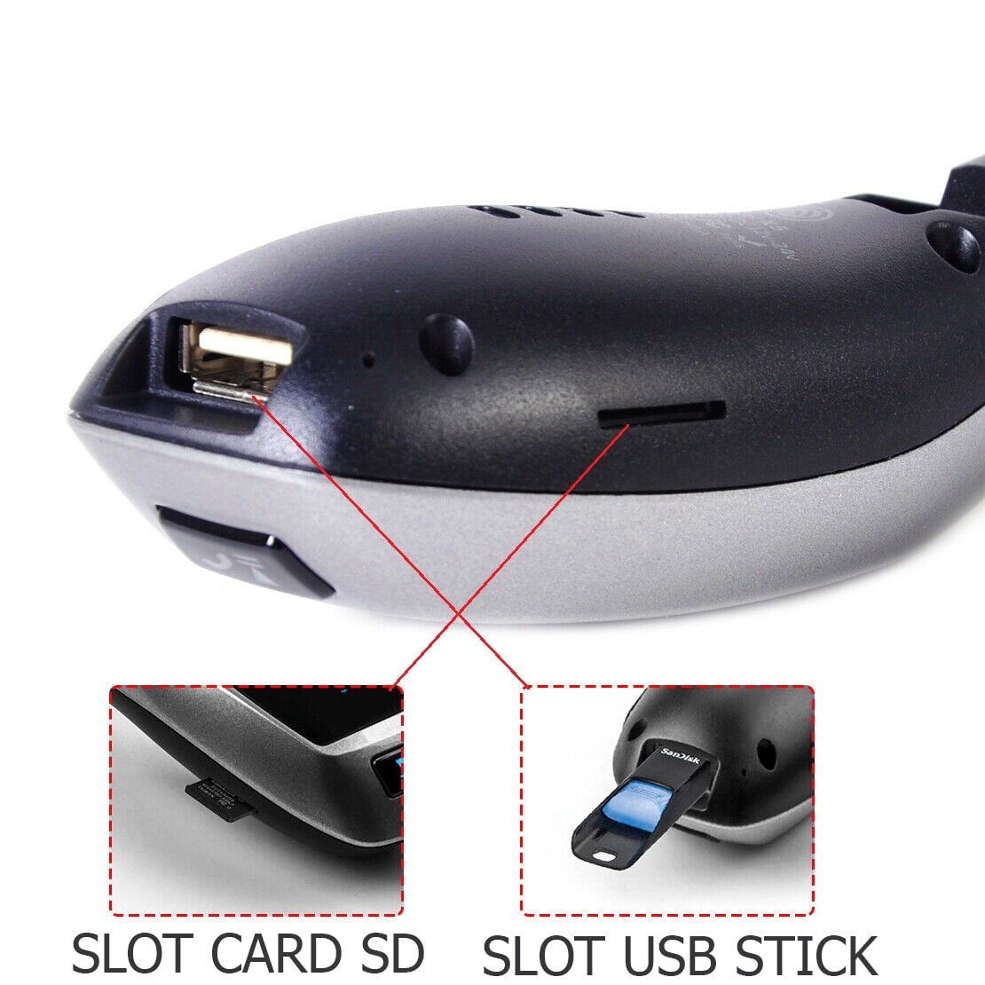 Modulator FM tip wireless cu bluetooth 5.0 incadrat, transmitator FM cu functie de incarcator auto quickcharge 3.0 si port USB, slot microSD, microfon - BUZ.RO