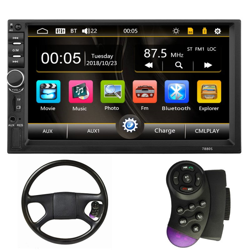 Mp5 player auto 7880s, 2 DIN, Touch 7", Bluetooth, hd display, 45wx4, rama adaptoare, controler volan, camera retur