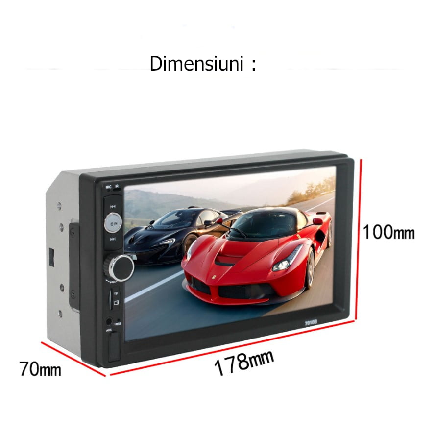 Navigatie mirrorlink, mp5 player auto, 7010b, cu rama, bluetooth, 7 inch, android, IOS