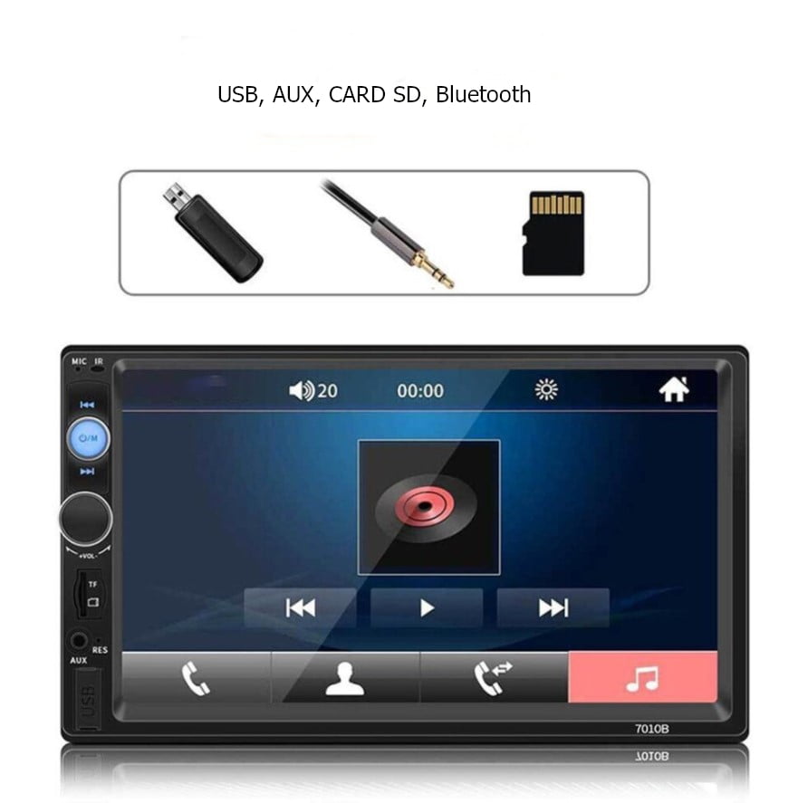 Navigatie mirrorlink, mp5 player auto, 7010b, cu rama, bluetooth, 7 inch, android, IOS