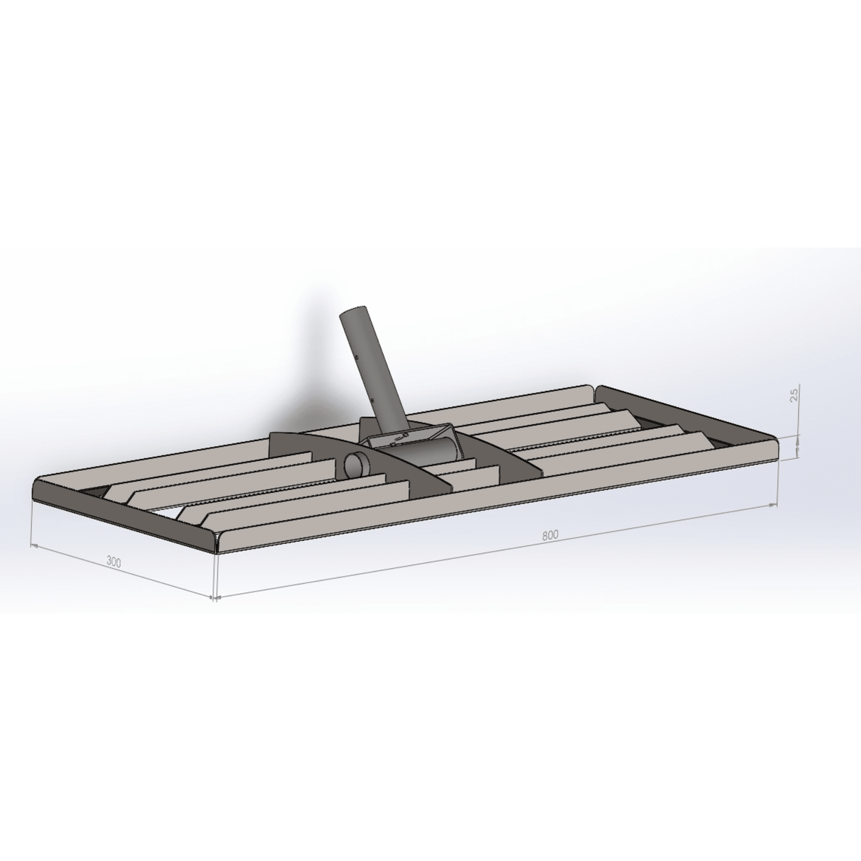 Nivelator de gazon | 800x300mm | Otel | Negru - BUZ.RO