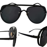 Ochelari de Soare Bărbați Stil Aviator – Protecție UV, Lentile Negre, Ramă Metalică