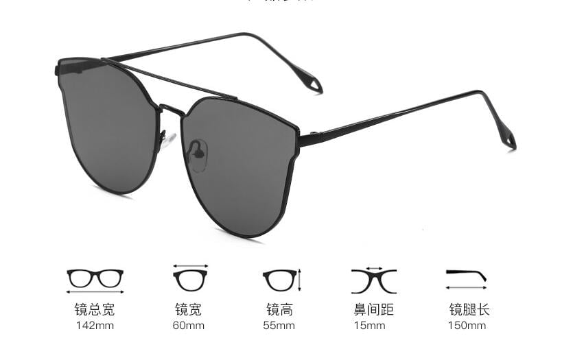 Ochelari de Soare Cat Eye – Lentile Negre, Rame Subțiri, Stil Retro, Protecție UV - BUZ.RO