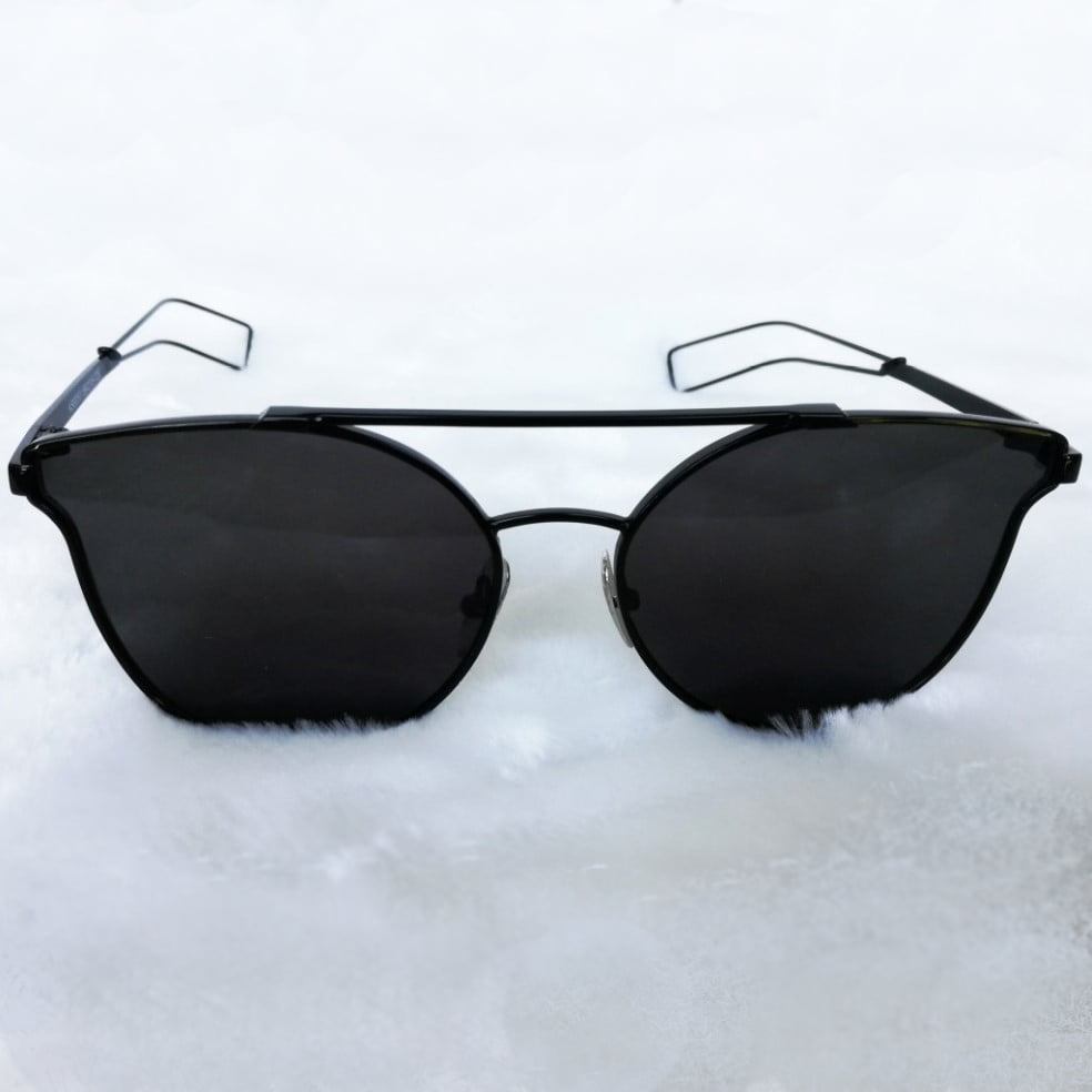 Ochelari de Soare Cat Eye – Lentile Negre, Rame Subțiri, Stil Retro, Protecție UV - BUZ.RO