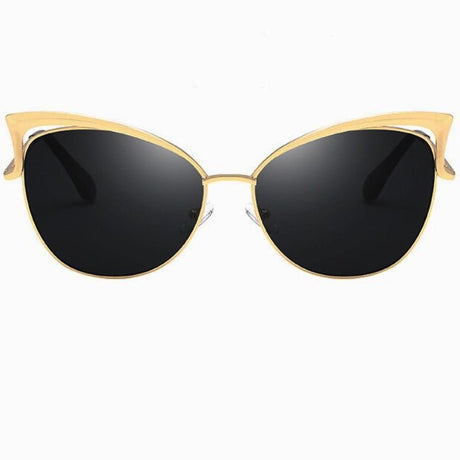 Ochelari de Soare Damă Cat Eye Black – Ramă Negru/Auriu, UV400 Eleganță și Protecție - BUZ.RO