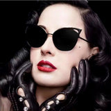 Ochelari de Soare Damă Cat Eye cu Lentile Negre UV400 – Design Elegant și Protecție Solară - BUZ.RO