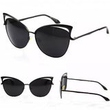 Ochelari de Soare Damă Cat Eye cu Lentile Negre UV400 – Design Elegant și Protecție Solară - BUZ.RO
