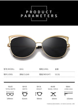 Ochelari de soare dama, cat eye, lentila neagra, rama aurie - BUZ.RO