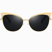 Ochelari de Soare Damă Cat Eye Black – Ramă Negru/Auriu, UV400 Eleganță și Protecție