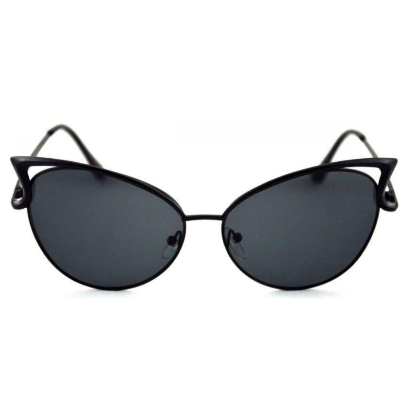 Ochelari de soare dama, cat eye, lentila neagra, rama neagra, ochi de pisica