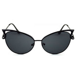 Ochelari de soare dama, cat eye, lentila neagra, rama neagra, ochi de pisica