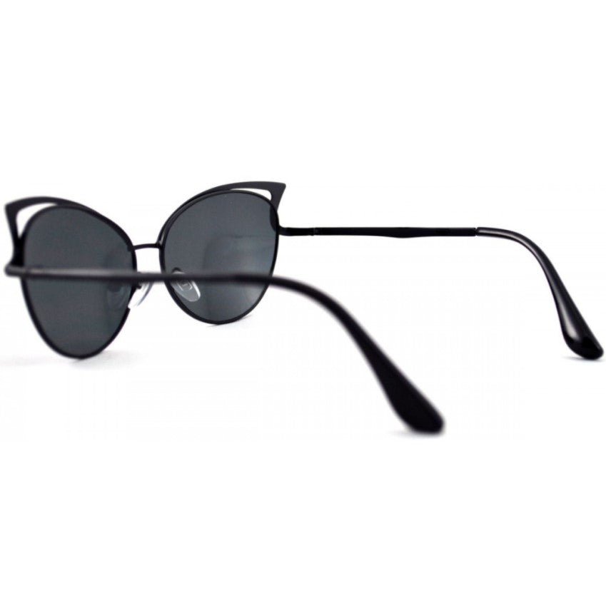 Ochelari de soare dama, cat eye, lentila neagra, rama neagra, ochi de pisica