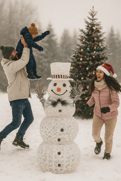 Om de zapada luminos exterior si interior, din acril cu lumina calda, decoratiune Crăciun - BUZ.RO