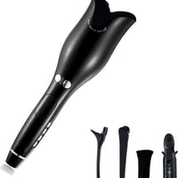 Ondulator Păr Automat cu Înveliș Ceramic – Temperatură Reglabilă și Rotire Bidirecțională, Negru