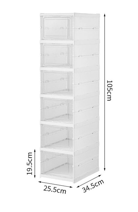 Pantofar pliabil alb , 6 compartimente, compact, rezistent. 105x25.5