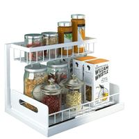 Organizator dulap, suport metalic, pentru bucatarie, baie, alb