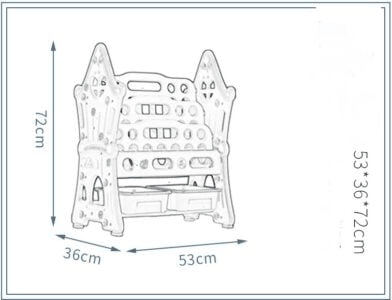 Organizator pentru jucarii si carti, cu 4 rafturi si 14 cosulete depozitare, cos baschet, ABS, 124cmx36cmx72cm, roz - BUZ.RO