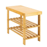 Pantofar, tip banca, pantofar cu sezut, pantofar bancuta, incaltaminte, din bambus, 70x28x48 cm, crem