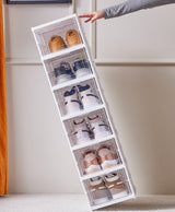 Pantofar suport incaltaminte hol, suport pantofi stivuibil, 33*23*14cm, alb dulap 6 compartimente