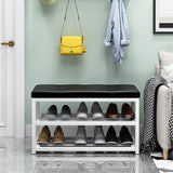 Pantofar, tip bancuta, cadru rezistent, din metal, cu rafturi pentru incaltaminte, 70x45x30 cm, negru