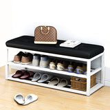 Pantofar, tip bancuta, cadru rezistent, din metal, cu rafturi pentru incaltaminte, 70x45x30 cm, negru