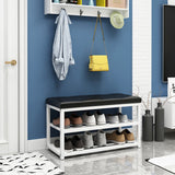 Pantofar, tip bancuta, cadru rezistent, din metal, cu rafturi pentru incaltaminte, 70x45x30 cm, negru