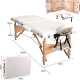 Pat masaj / pat cosmetica, portabil, inaltime reglabila 62 - 89 cm, cu 2 cotiere, maxim 250 kg, piele ecologica - BUZ.RO
