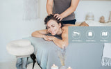 Pat masaj / pat cosmetica, portabil, inaltime reglabila 62 - 89 cm, cu 2 cotiere, maxim 250 kg, piele ecologica - BUZ.RO
