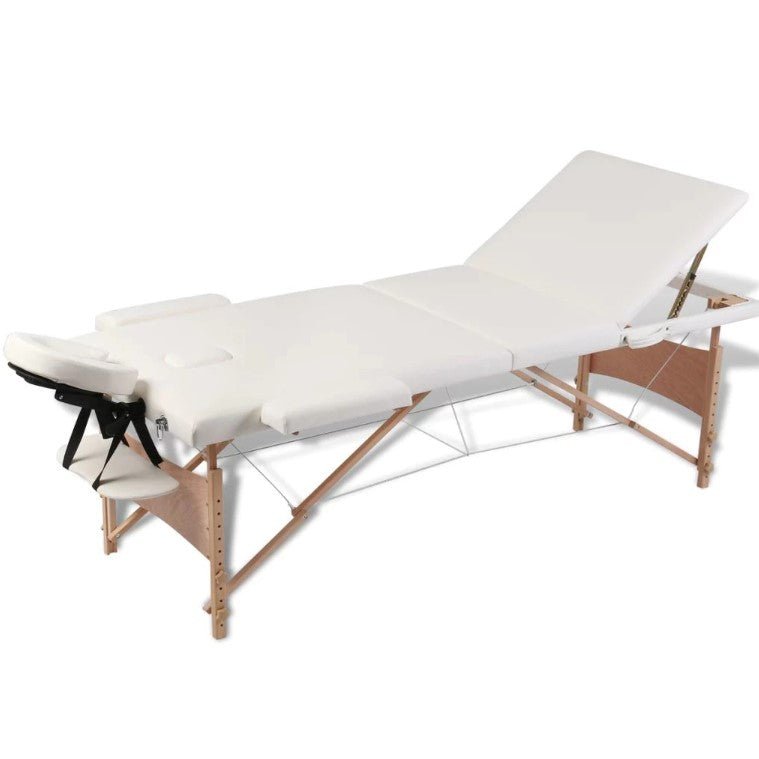 Pat masaj / pat cosmetica, portabil, inaltime reglabila 62 - 89 cm, cu 2 cotiere, maxim 250 kg, piele ecologica - BUZ.RO