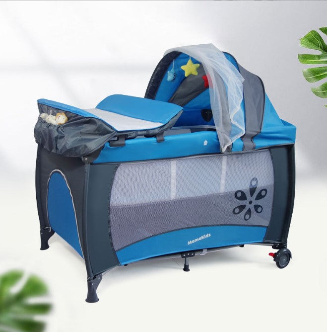 Patut bebe pliabil, usor de transportat, portabil ,design solid si elastic gri