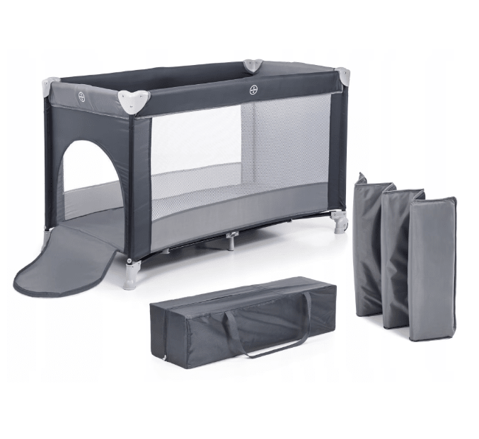Patut bebe pliabil, usor de transportat, portabil ,design solid si elastic , 65x125x78 gri - BUZ.RO