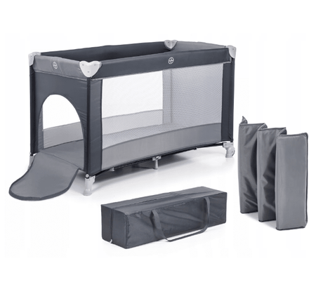Patut bebe pliabil, usor de transportat, portabil ,design solid si elastic , 65x125x78 gri - BUZ.RO