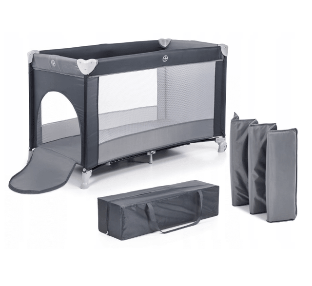 Patut bebe pliabil, usor de transportat, portabil ,design solid si elastic , 65x125x78 gri - BUZ.RO