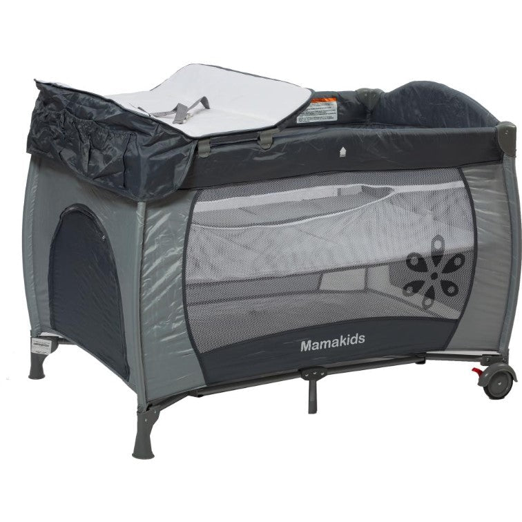 Patut bebe pliabil, usor de transportat, portabil ,design solid si elastic gri - BUZ.RO