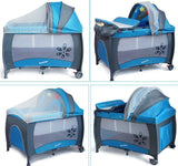 Patut bebe pliabil, usor de transportat, portabil ,design solid si elastic gri - BUZ.RO