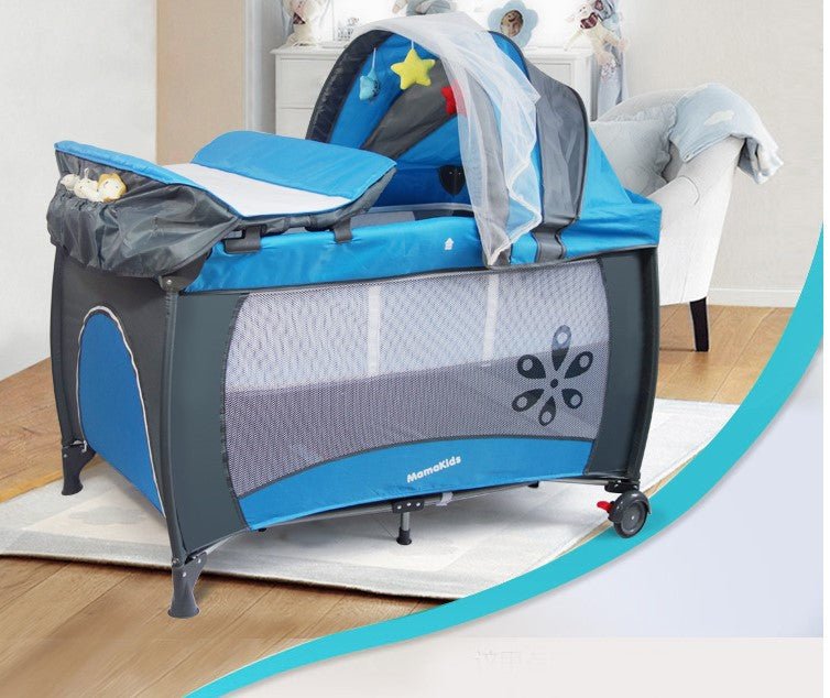 Patut bebe pliabil, usor de transportat, portabil ,design solid si elastic gri - BUZ.RO