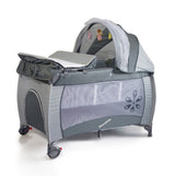 Patut bebe pliabil, usor de transportat, portabil ,design solid si elastic gri - BUZ.RO