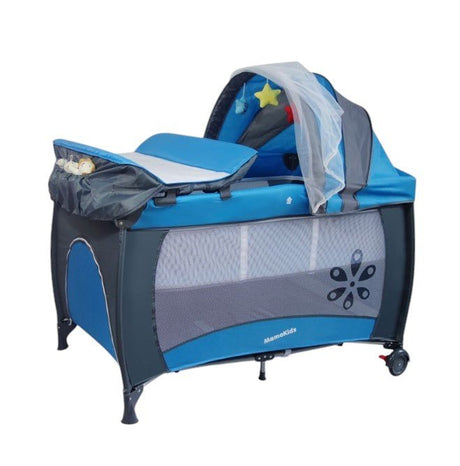 Patut bebe pliabil, usor de transportat, portabil ,design solid si elastic gri - BUZ.RO