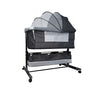 Patut copii co-sleeper pliabil, cu plasa insecte, pozitie leganat, roti, saltea inclusa, 92x68x80/85 cm