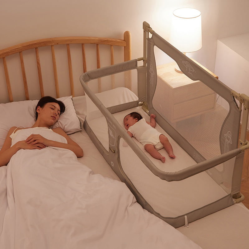 Patut pentru bebelusi 3in1 multifunctional, adaptabil pentru pat, culoare gri,  120x65x70cm LEXI