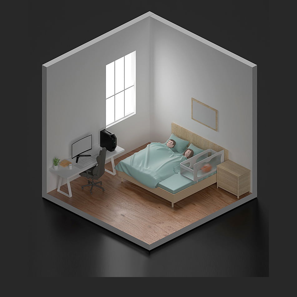 Patut pentru bebelusi 3in1 multifunctional, adaptabil pentru pat, culoare gri,  120x65x70cm LEXI