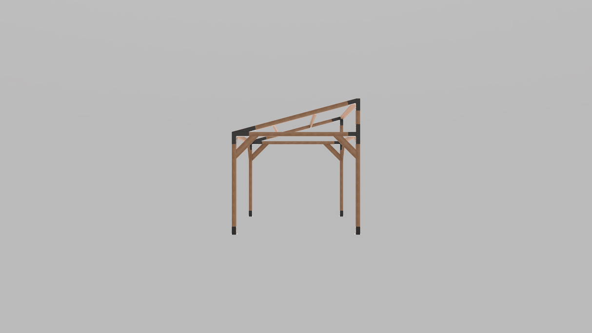 Pavilion de gradina, garaj, pergola din lemn rindeluit + imbinari de fier, 3x4 m - BUZ.RO