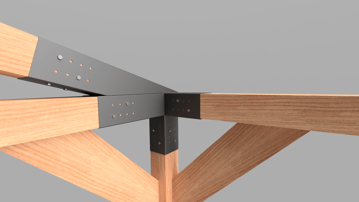 Pavilion de gradina, garaj, pergola din lemn rindeluit + imbinari de fier, 3x4 m - BUZ.RO