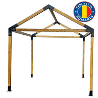 Pavilion Gradina kit Pergola, 3x4 m din lemn, rindeluit, cu imbinari metalice .